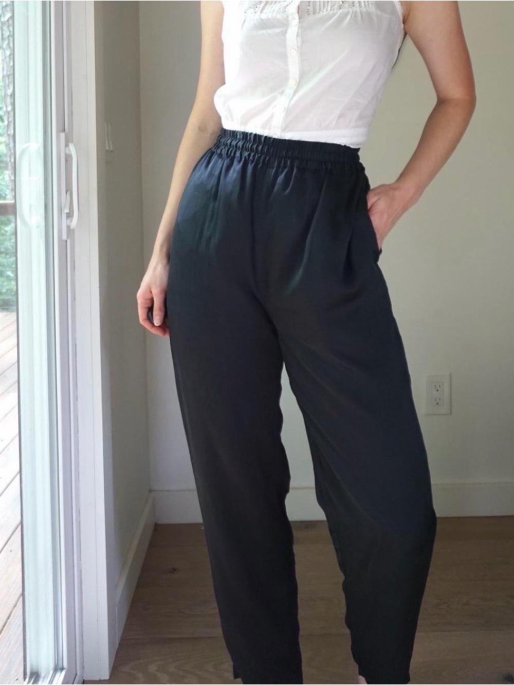 Women’s Vintage Silk black pants